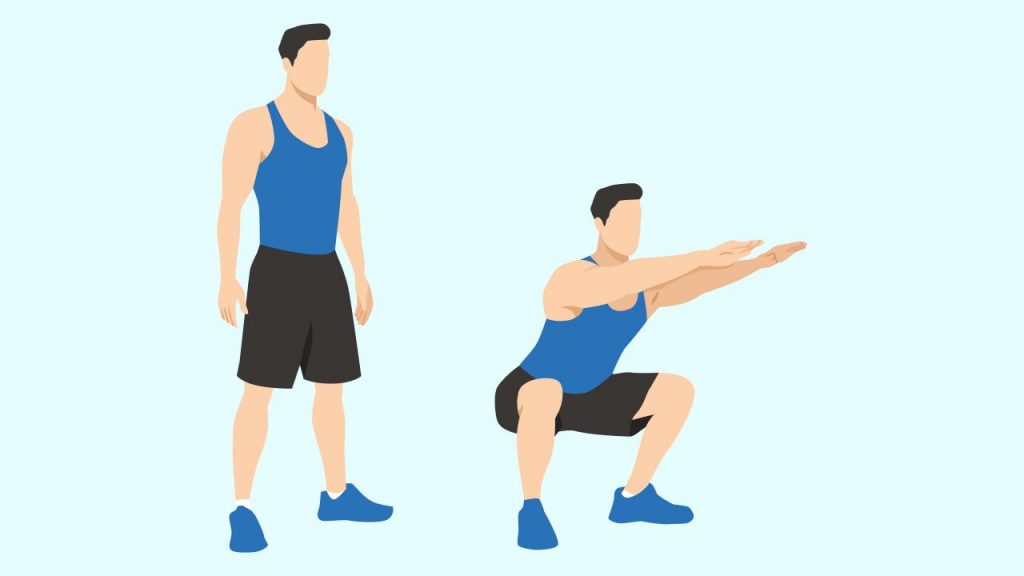 Gym lower body exercise: Squats