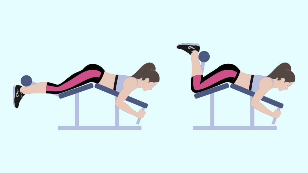 Gym lower body exercise: Lying hamstring curl