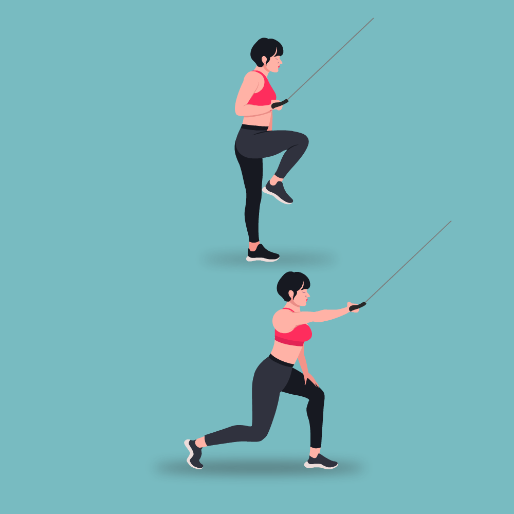 Lunge with single-arm row