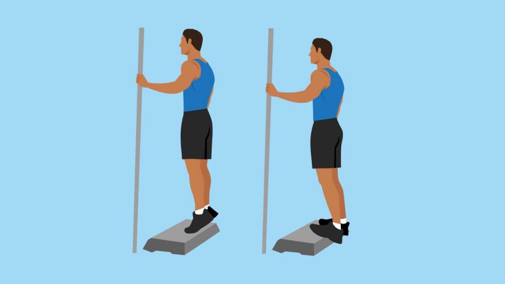 Calf raises to strenghten the Achilles tendon and triceps surae